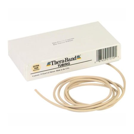 Fabrication Enterprises Thera-Band Latex Exercise Tubing, Tan, 25' Roll/Box 10-1310